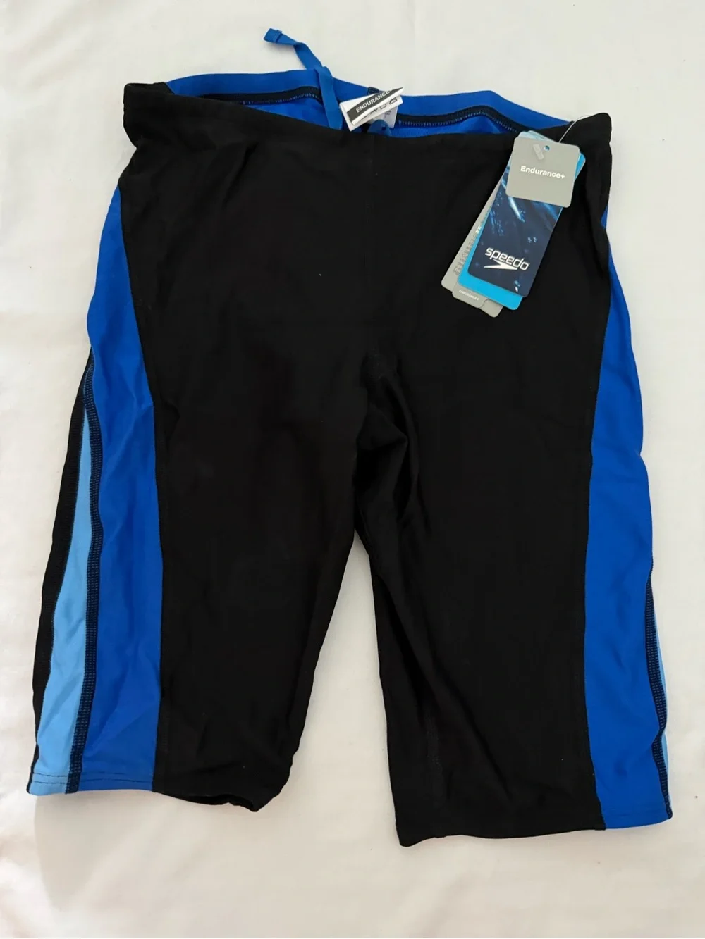 Speedo Black Swim Jammers with Blue Side Panels
